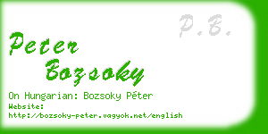 peter bozsoky business card