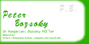 peter bozsoky business card